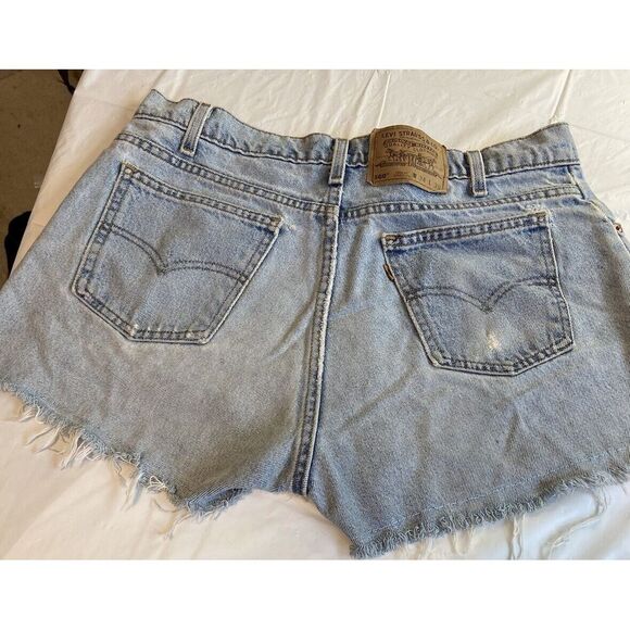Men's ‎ Vintage Orange Tag Levis 560 Distressed Loose Fit Cut Off Jeans- Size 34 - Picture 1 of 11